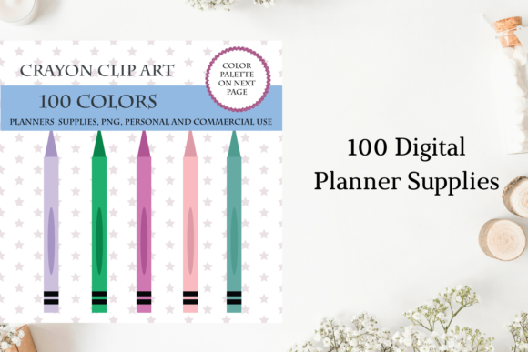 100 Crayon Clipart Collection