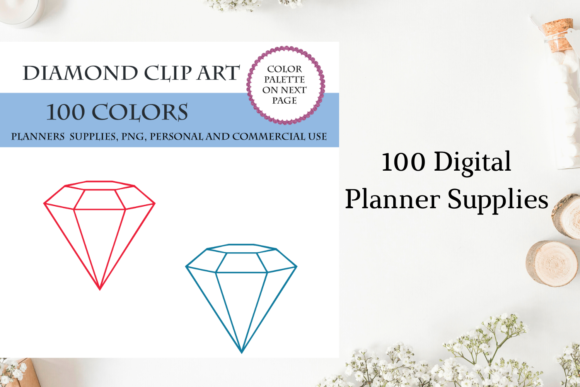 100 Diamonds Clipart, Gemstone Clipart: A Versatile Resource for Design and Creativity