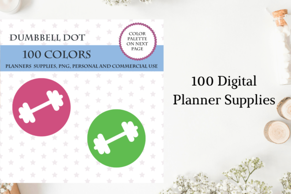 100 Dumbbell Round Dot Clipart: A Versatile Resource for Designers and Creators