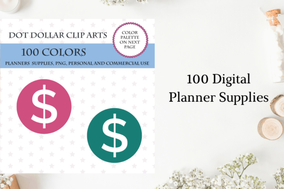 100 Round Dollar Dot Clipart, Money Plan: A Visual Tool for Financial Clarity