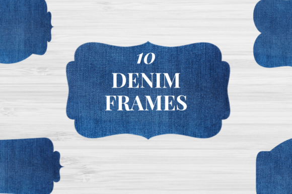 Blue Denim Frames and Labels for Creative Projects