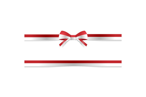 Bow and Ribbon with Indonesia Flag Color for Decoration and Interior Design Needs