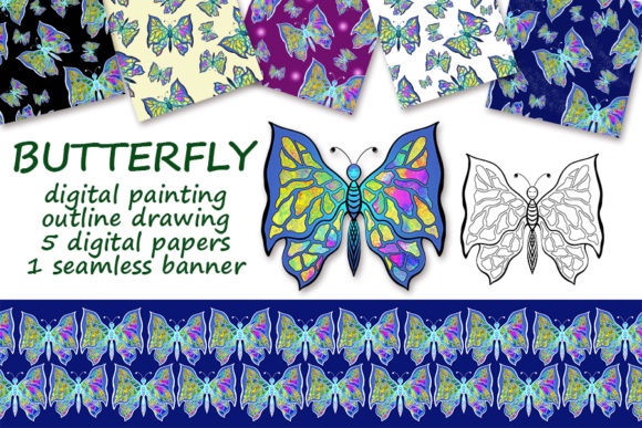 Butterfly Decorative Drawing and Pattern