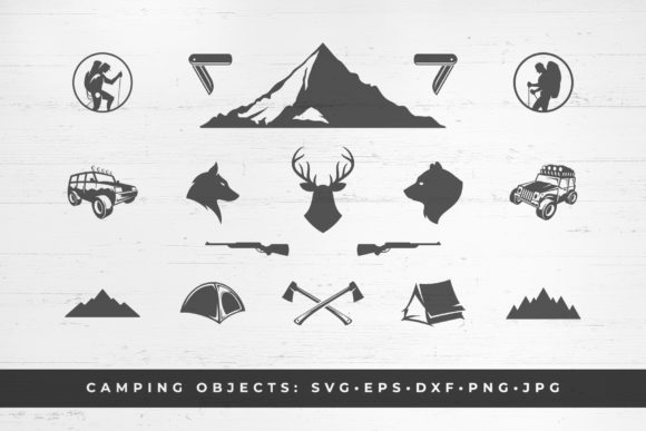 Camping and Mountains Vector