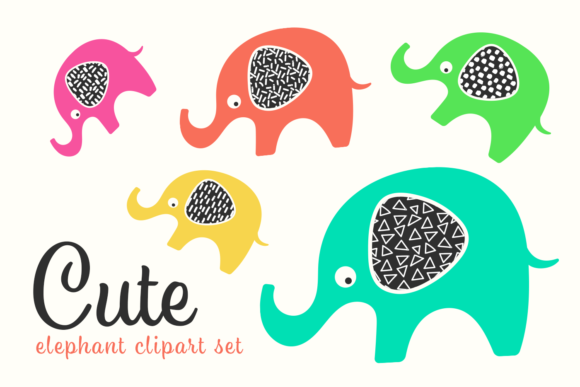 Cute Elephant Clipart Set: A Versatile Asset for Creative and Professional Workflows