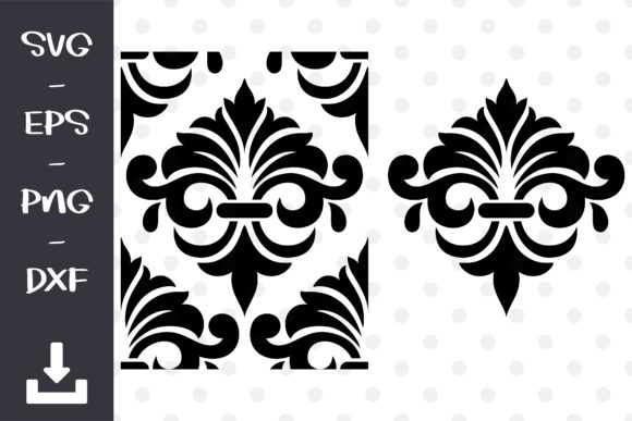 Damask Wall Stencil Vector for Creative Projects