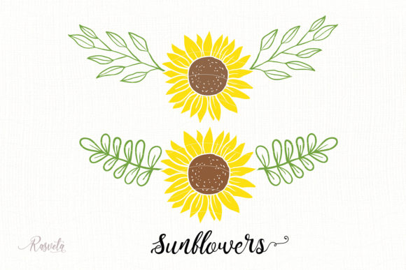 Divider Doodle Sunflower with Leaves: A Versatile Design Asset for Creators and Businesses