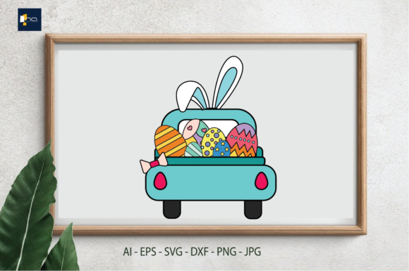 Easter Car Carrying Decorative Eggs: A Versatile Design for Creative and Commercial Use
