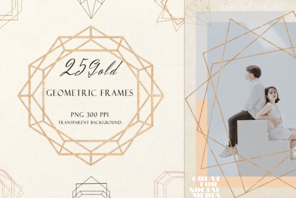 Elegant Modern Golden Geometric Frames