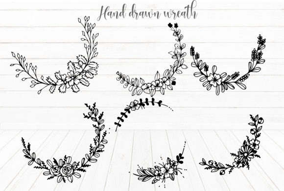 Hand Draw Cute Flower Wreath Elements: A Versatile Design Resource for Creative Projects
