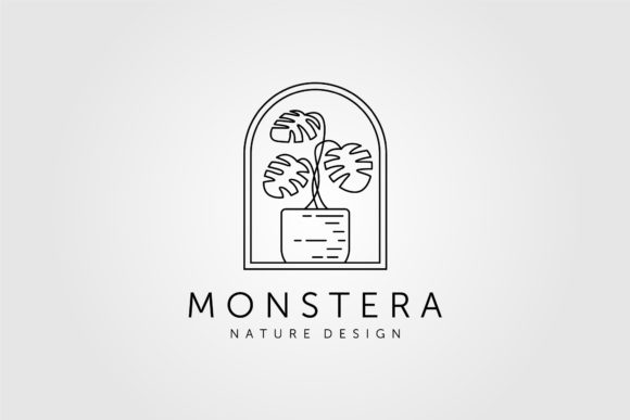 Nature Monstera Plant Line Art Designs