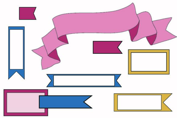 Pink Boxes Banners Flags Planner Labels