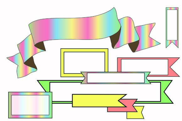 Rainbow Ice Cream Tags Labels Boxes Flags
