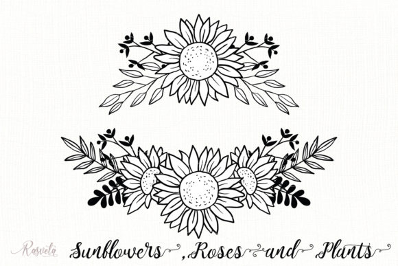 Sunflower Monogram Frames 2 - Creative Design Essentials