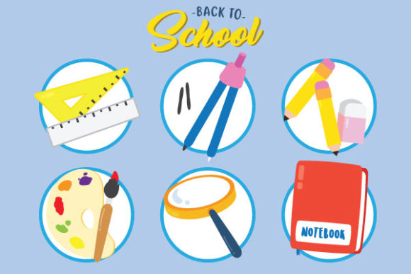 The Set of Daily School Objects Vector: A Versatile Asset for Modern Design and Education