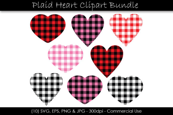 Valentine's Day Buffalo Plaid Hearts: A Versatile Design for Creative Projects