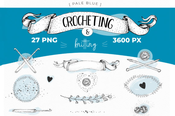 Vintage Crocheting Clipart Set
