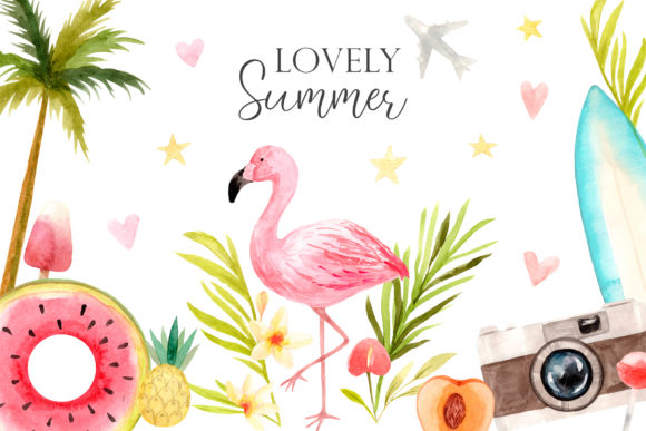 Watercolor Lovely Summer Clipart for Creative Projects