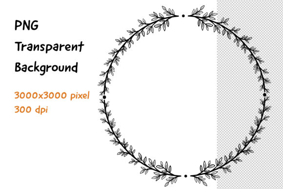 Wreath Frame Black and White - 1: A Versatile Asset for Creative Professionals and Design Enthusiasts